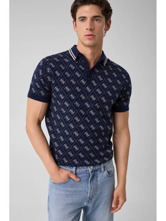 Guess Sweter 183052 Niebieski Classic Fit