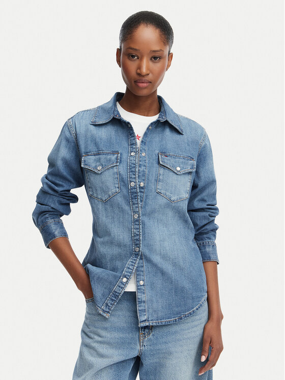 Tommy Jeans Koszula jeansowa DW0DW23486 Niebieski Regular Fit