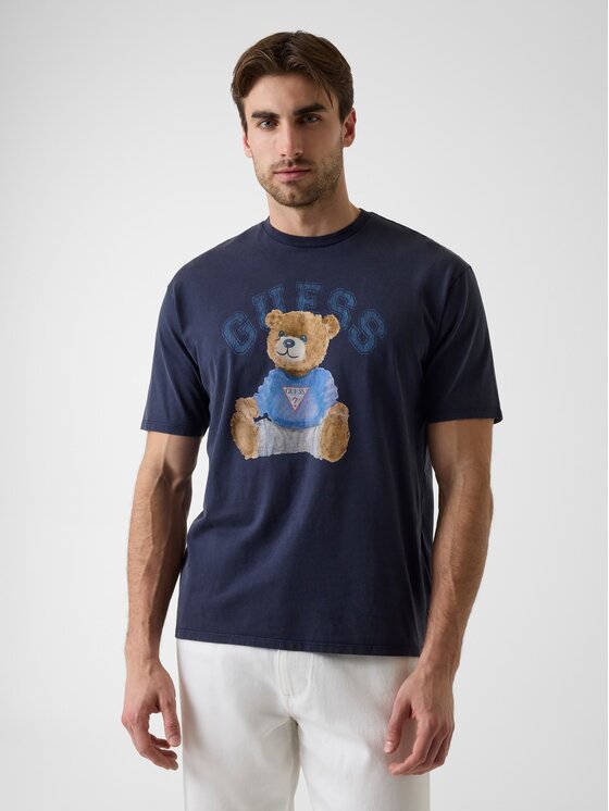 Guess T-Shirt 182885 Niebieski Classic Fit