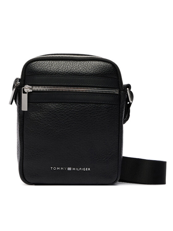Tommy Hilfiger Saszetka Th Bus Leather Mini Reporter AM0AM14393 Czarny