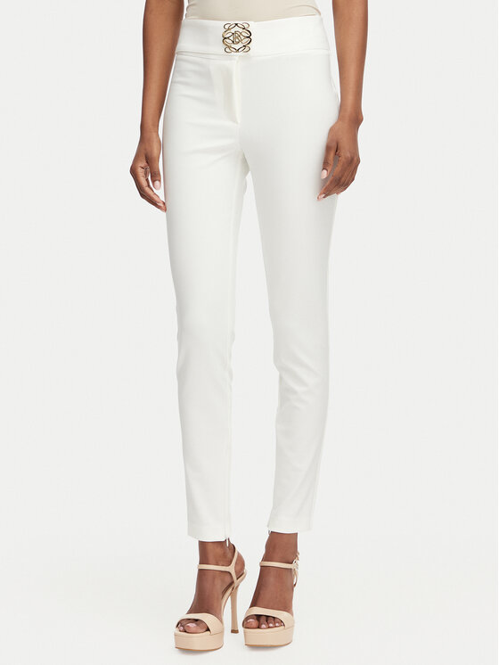 Babylon Spodnie materiałowe W E00057 Kremowy Slim Fit