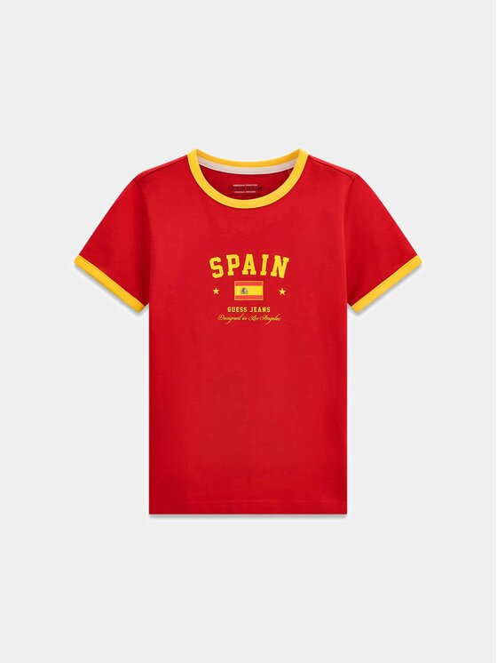 Guess Jeans T-Shirt 183096 Czerwony Classic Fit