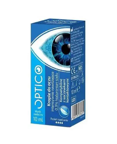 Optico, Krople do oczu intensywnie nawilżające, 10 ml