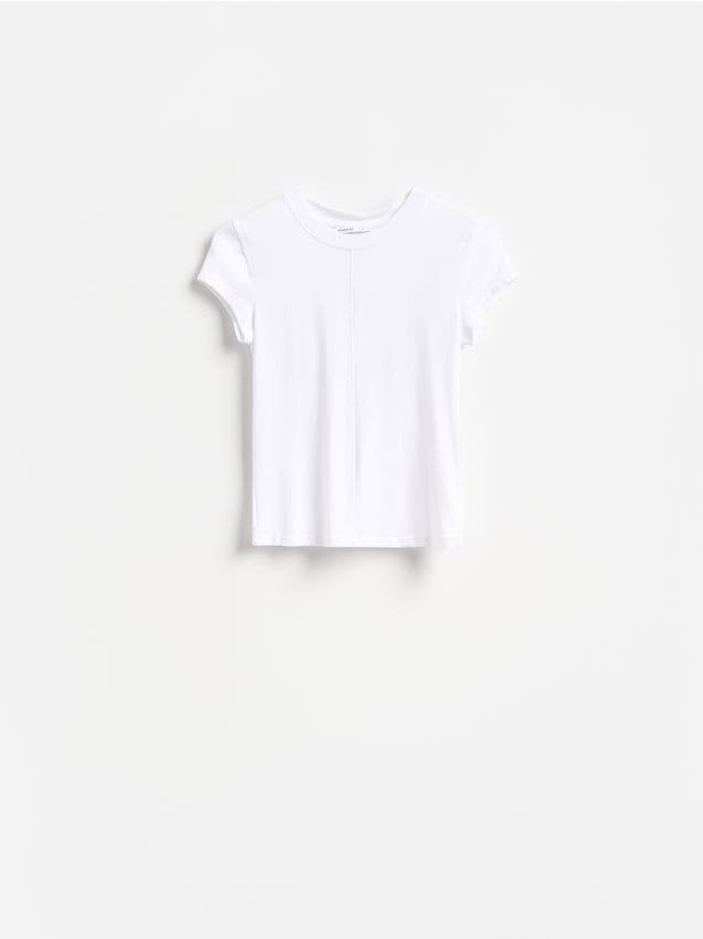Reserved - T-shirt z modalem - biały
