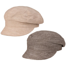 Czapka Dwustronna Summer Newsboy by Lipodo, brązowo-beżowy, M (57-58 cm)
