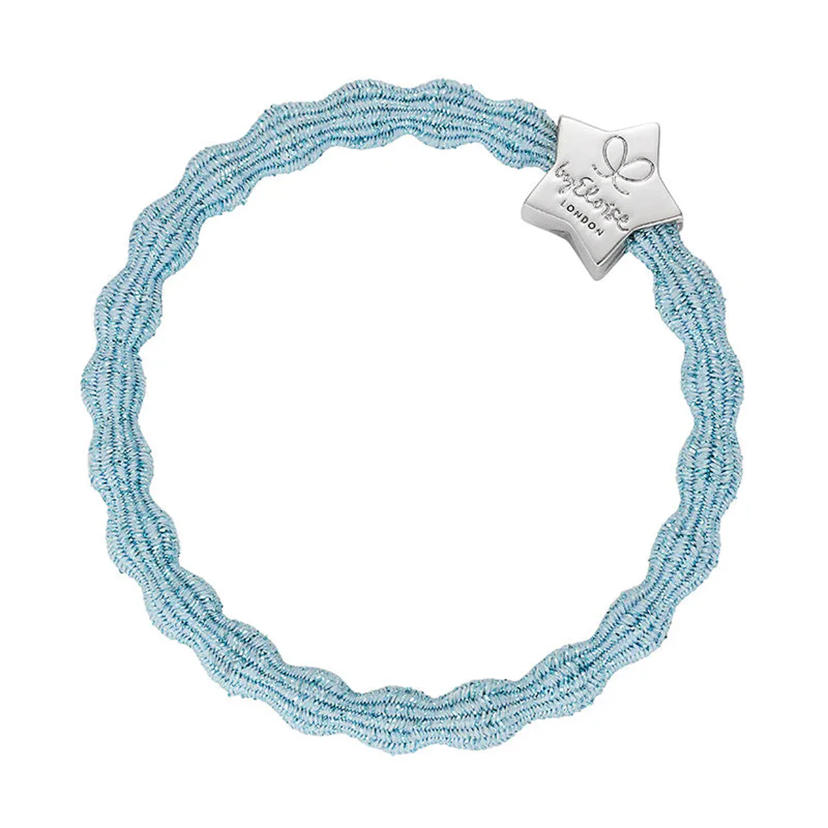 By Eloise London Metallic Silver Star Gumka do włosów dla kobiet kolor Light Blue