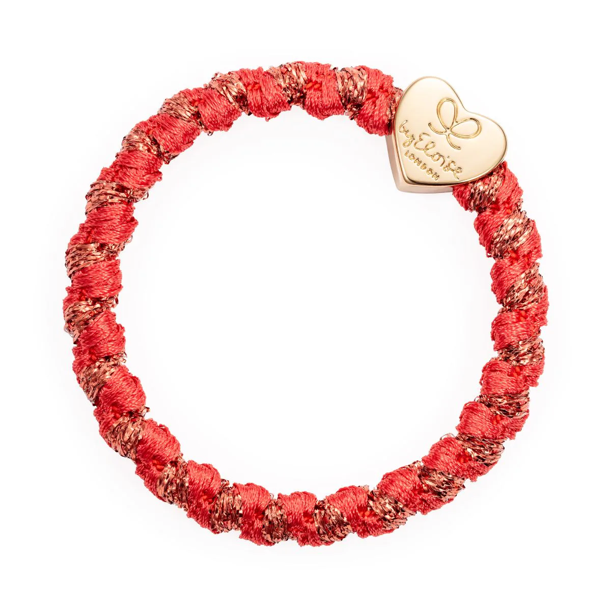 By Eloise London Woven Gold Heart Gumka do włosów dla kobiet kolor Savannah Red