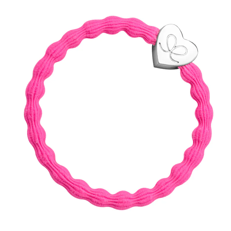 By Eloise London Silver Heart Gumka do włosów dla kobiet kolor Neon Pink