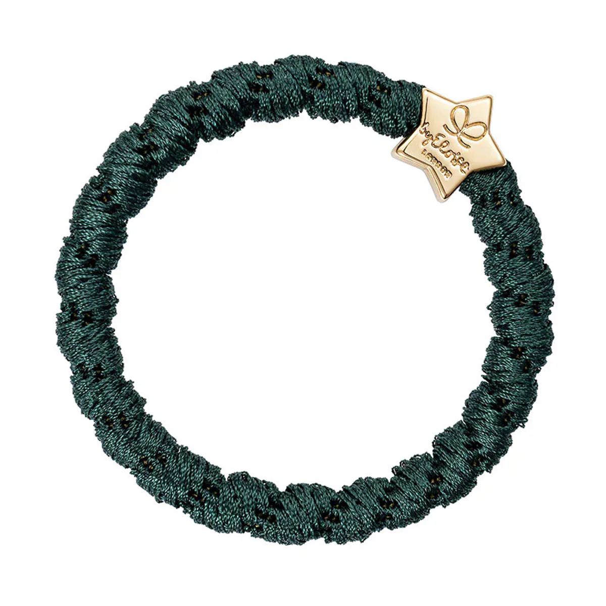 By Eloise London Woven Gold Star Gumka do włosów dla kobiet kolor Bottle Green