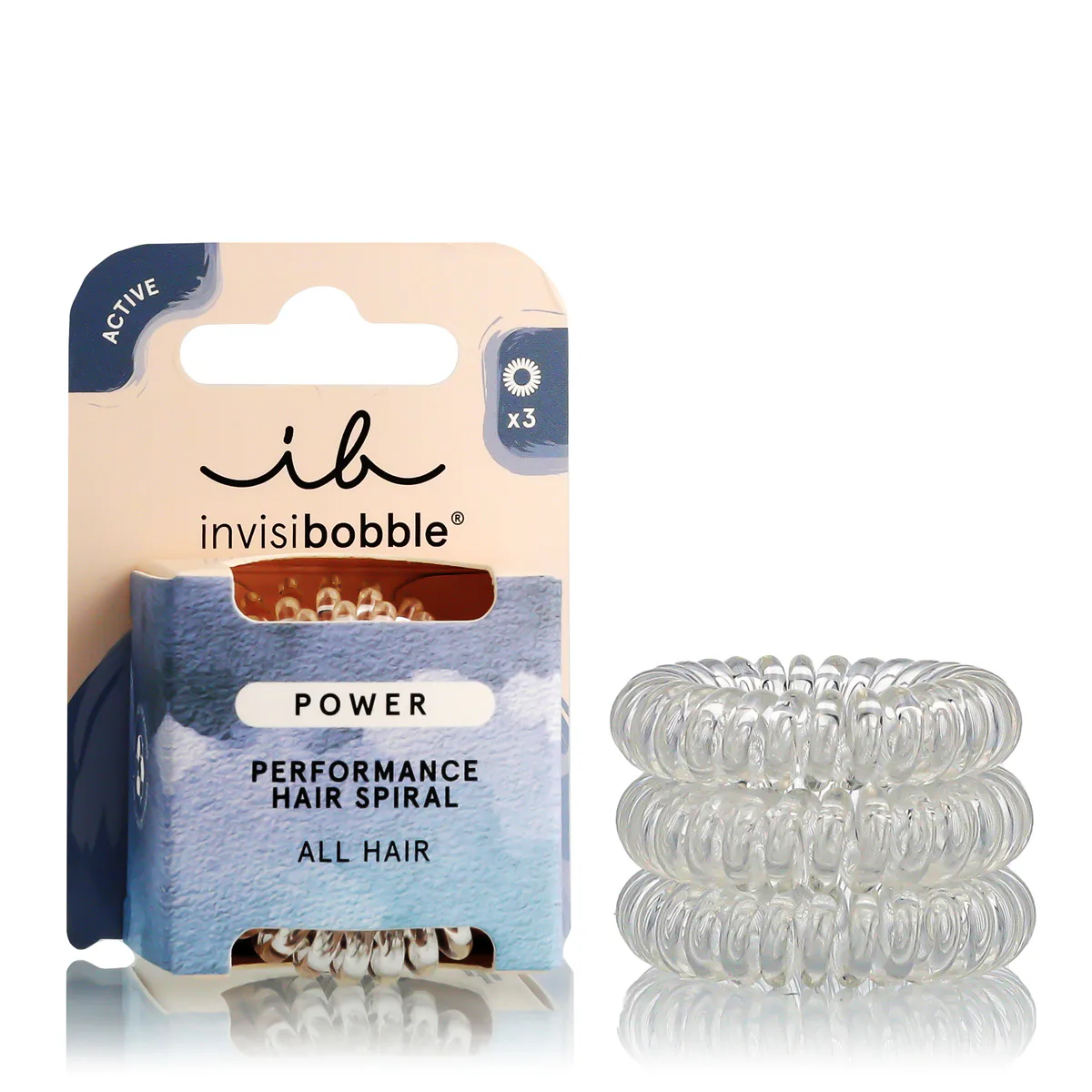 Invisibobble Power Performance Hair Spiral Gumka do włosów dla kobiet Odcień Crystal Clear Zestaw kolor Crystal Clear