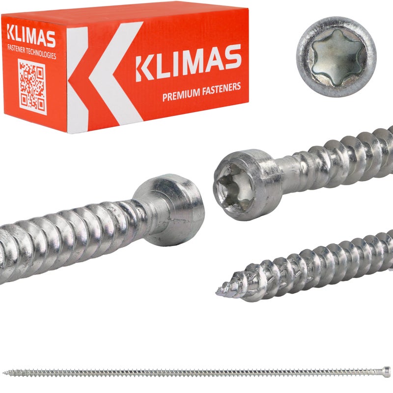 Wkręty ciesielskie 10x450 mm 25 szt. torx pełny gwint walcowe Klimas WKFC