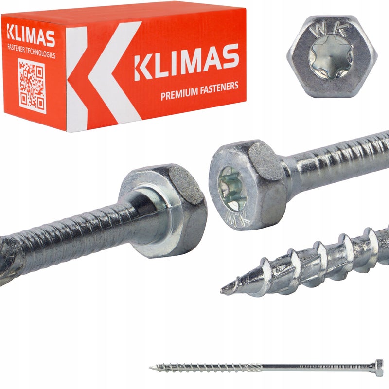 Wkręty ciesielskie do łączników 8x180 mm 50 szt. TORX na klucz Klimas WKCH