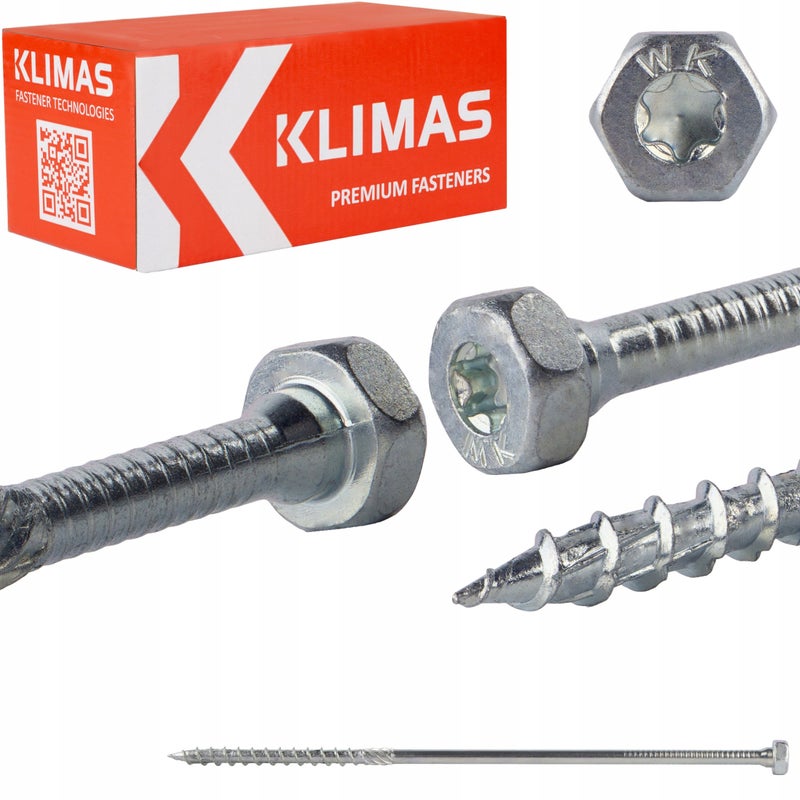 Wkręty ciesielskie do łączników 8x240 mm 50 szt. TORX na klucz Klimas WKCH