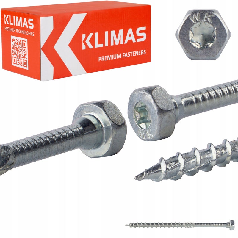 Wkręty ciesielskie do łączników 8x140 mm 50 szt. TORX na klucz Klimas WKCH