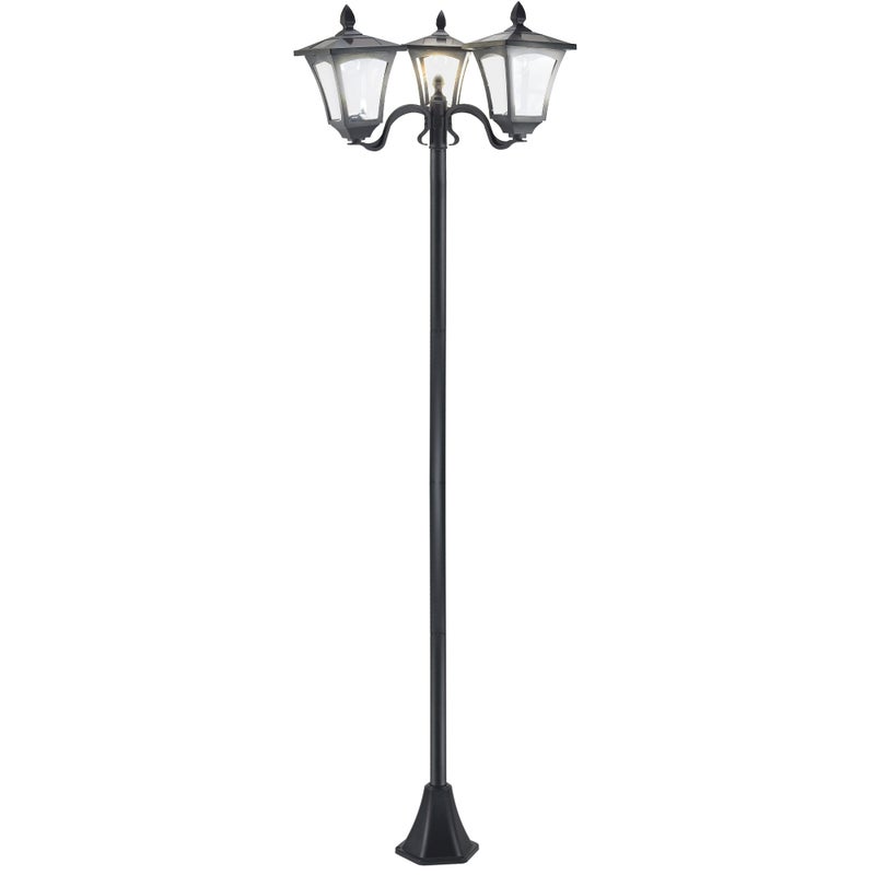 Solarna lampa ogrodowa wbijana 51.5 × 47 × 182.5 cm, czarny, Stainless stal, 120 lm, IP44, z czujnikiem