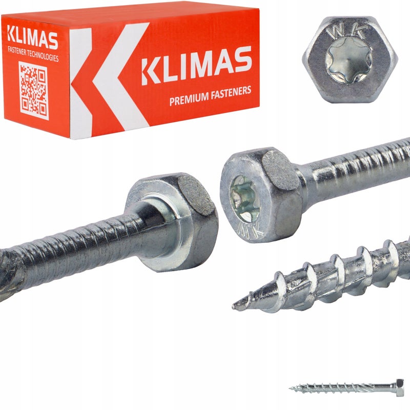 Wkręty ciesielskie do łączników 8x80 mm 50 szt. TORX na klucz Klimas WKCH