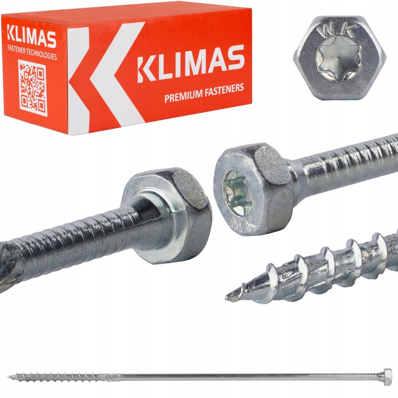 Wkręty ciesielskie do łączników 8x300 mm 50 szt. TORX na klucz Klimas WKCH