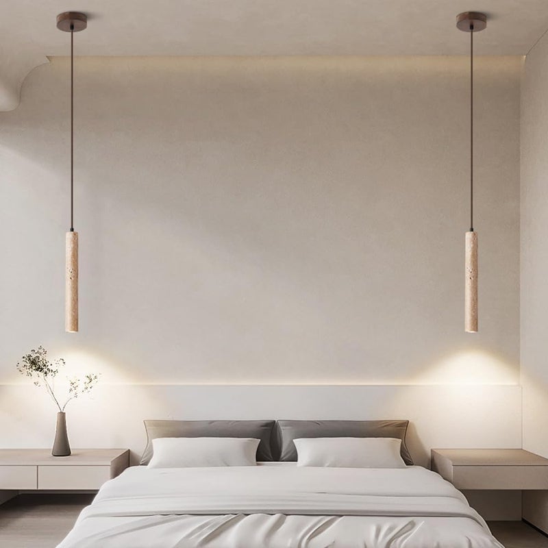 Lampy wiszące LED Warehouse Linear, naturalny marmur, długa lampa wisząca, mała wiązka światła, żyrandol w stylu vintage do jadalni