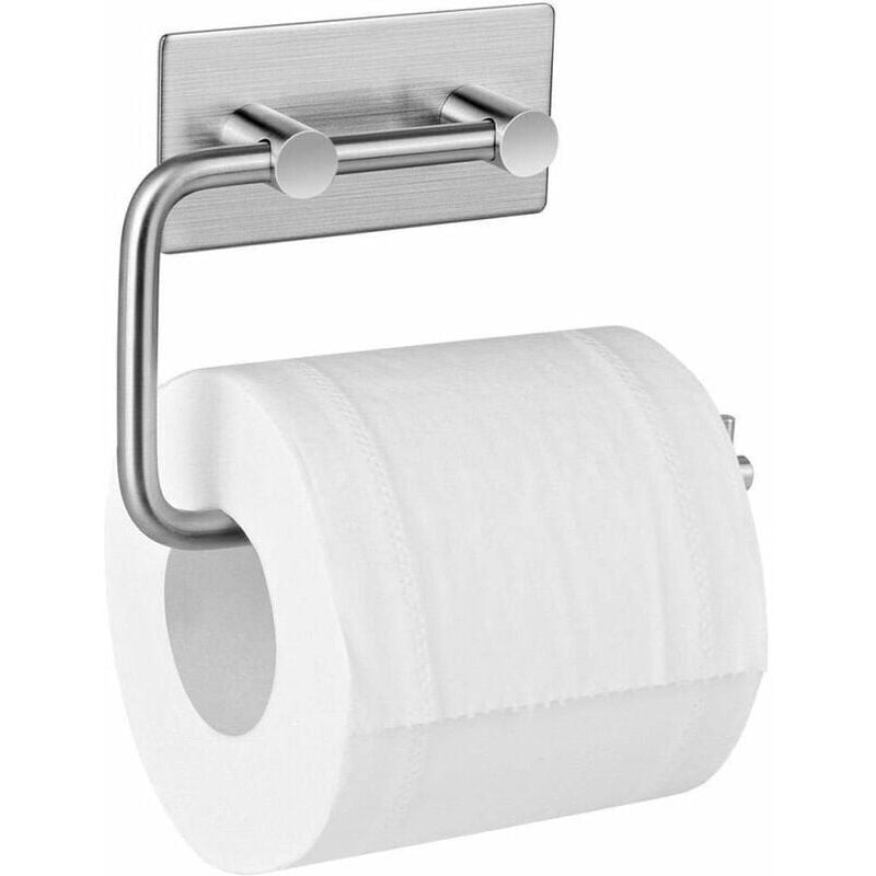 Uchwyt na papier toaletowy z taśmą klejącą, wykonany ze szczotkowanej stali nierdzewnej, nie wymaga wiercenia.