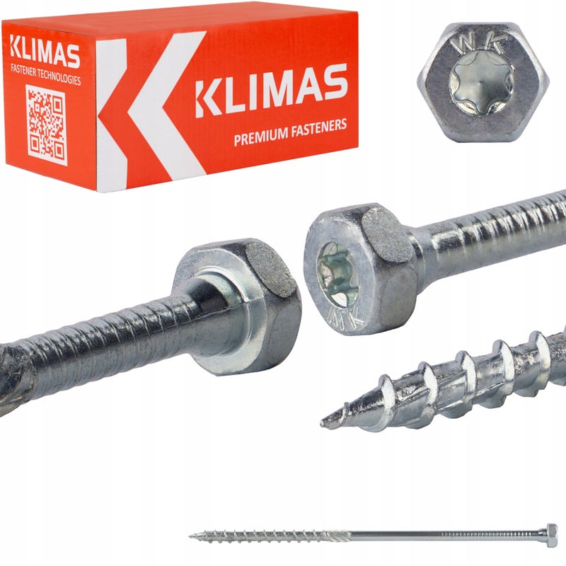 Wkręty ciesielskie do łączników 8x200 mm 50 szt. TORX na klucz Klimas WKCH