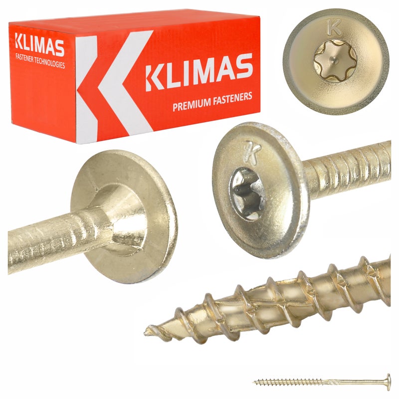 Wkręty ciesielskie TORX 5x90 mm 150 szt. talerzowe do drewna Klimas WKCP