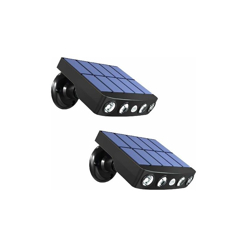 Lampy solarne zewnętrzne, oświetlenie solarne z czujnikiem ruchu, wodoodporne, 2 szt., czarne