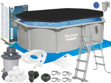 Bestway Basen stelażowy Hydrium 500x366x122 całoroczny 56586 zestaw