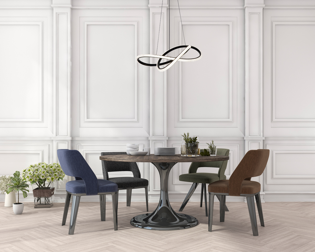 ALMERA przeplatana czarna lampa wisząca LED 32W CCT PND-64728-BK