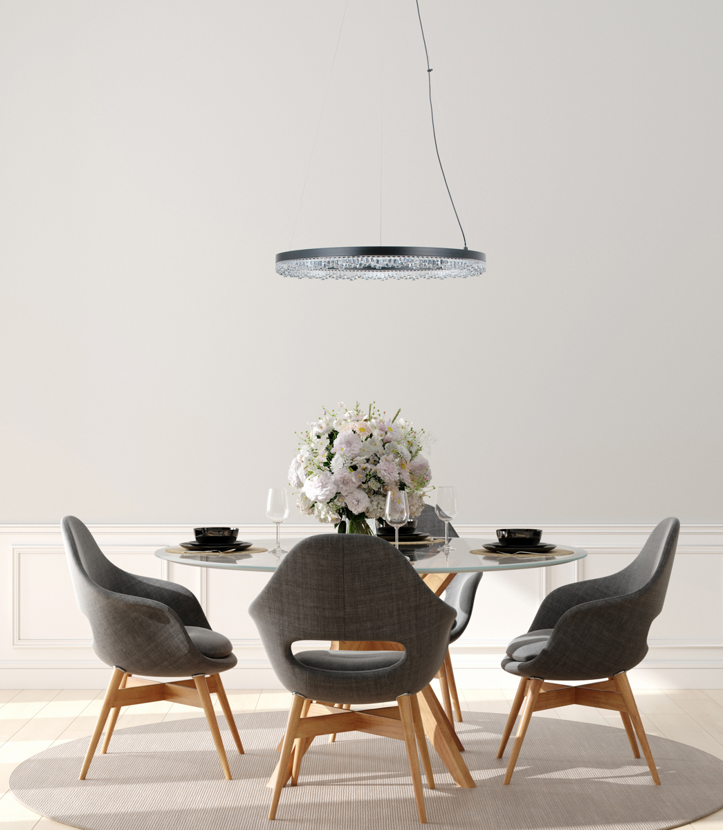 BARLO lampa wisząca czarna ring 50cm LED 22W CCT PND-34526-M-BK
