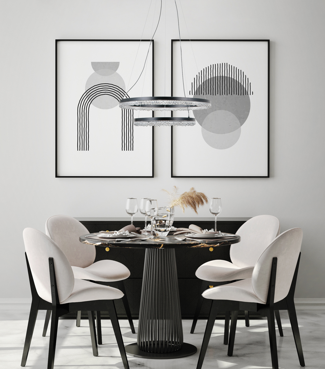 BARLO lampa wisząca złota ringi 60cm LED 36W CCT PND-34526-2L-BK