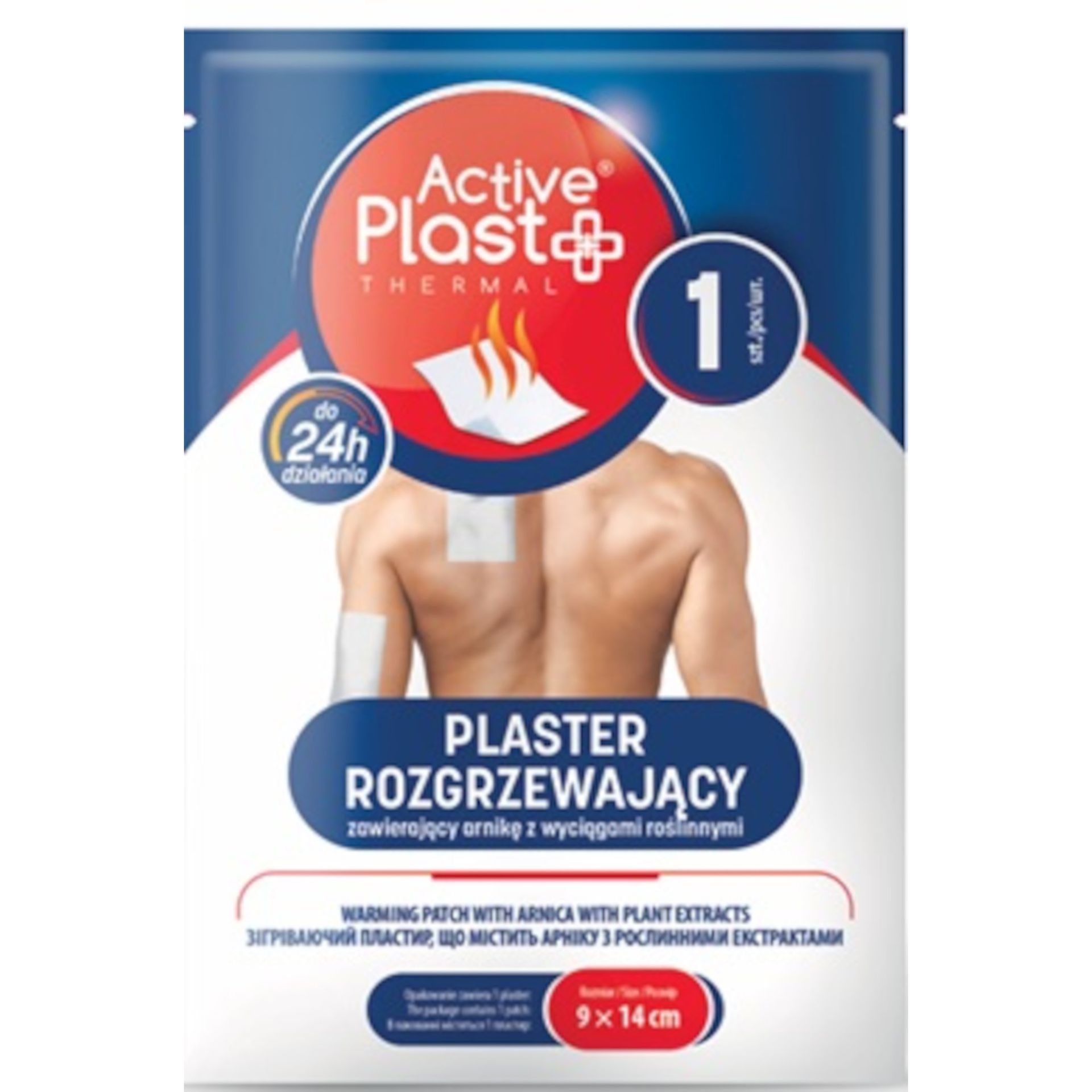 Active Plast, plaster rozgrzewający z arniką 14 x 9 cm, 1 sztuka