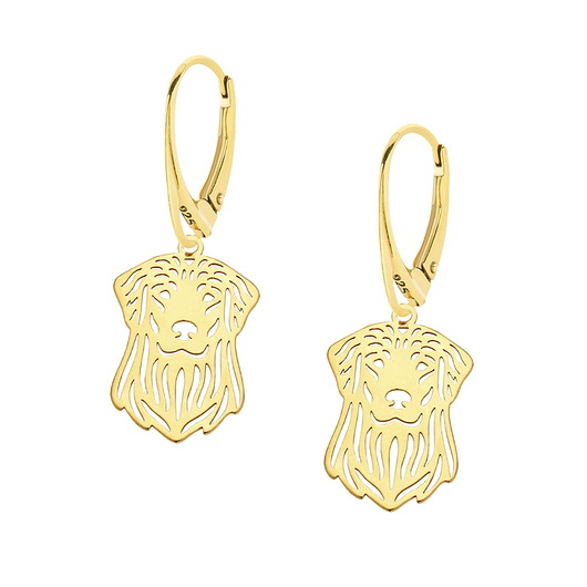 Pozłacane kolczyki z golden retrieverem