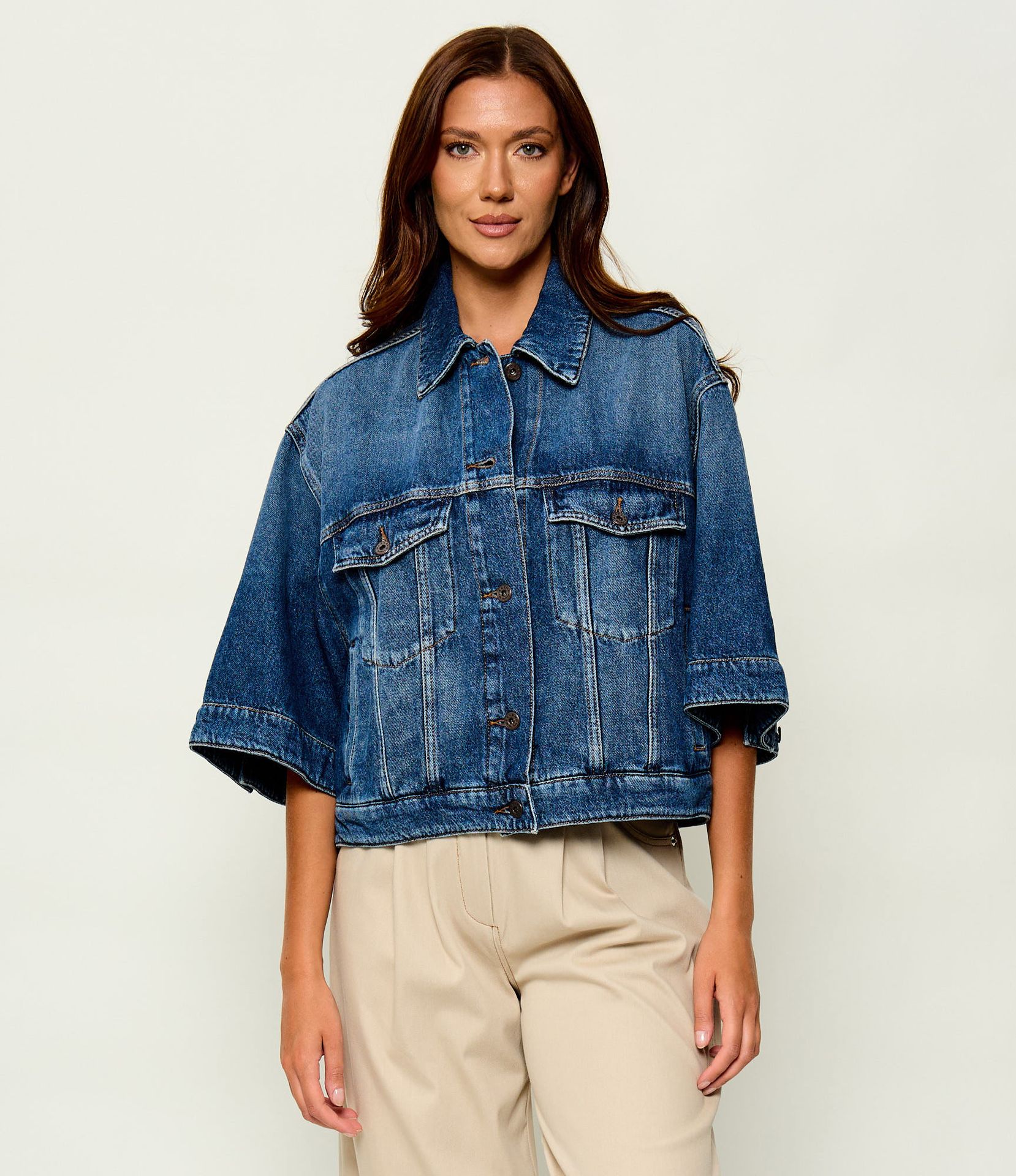 Weekend MaxMara Jeansowa kurtka Wkdliuti Relaxed fit