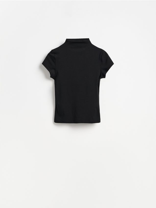 Reserved - T-shirt ze stójką - czarny