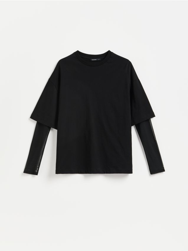Reserved - Longsleeve oversize - czarny