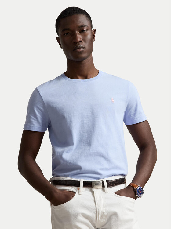 Polo Ralph Lauren T-Shirt 710671438528 Niebieski jasny Regular Fit