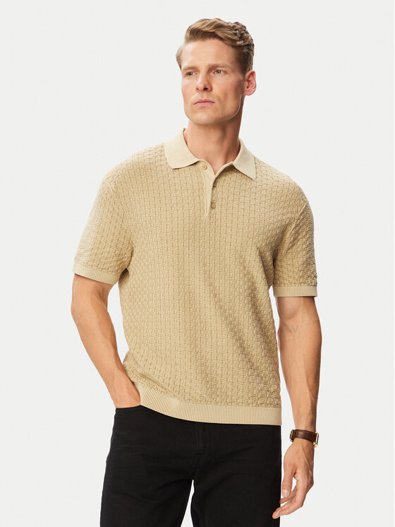 Tommy Hilfiger Polo MW0MW43246 Beżowy Regular Fit