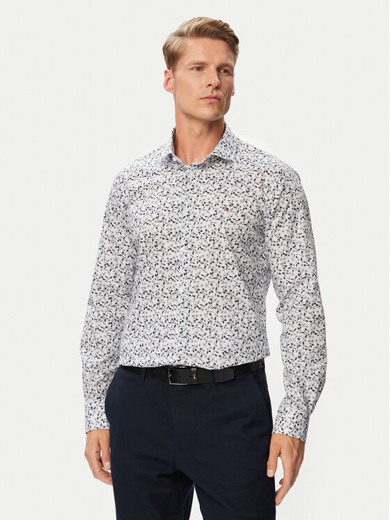 Tommy Hilfiger Koszula MW0MW43753 Biały Slim Fit