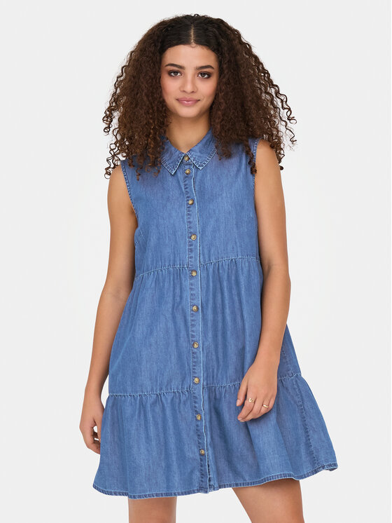 ONLY Sukienka jeansowa Bea 15344263 Niebieski Regular Fit