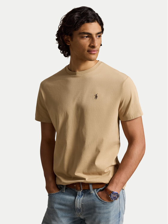 Polo Ralph Lauren T-Shirt 710671438527 Brązowy jasny Regular Fit
