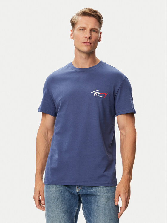 Tommy Jeans T-Shirt DM0DM22538 Niebieski Regular Fit