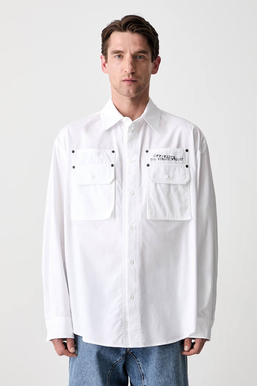 Off-White Script Arrow koszula bawełniana damska