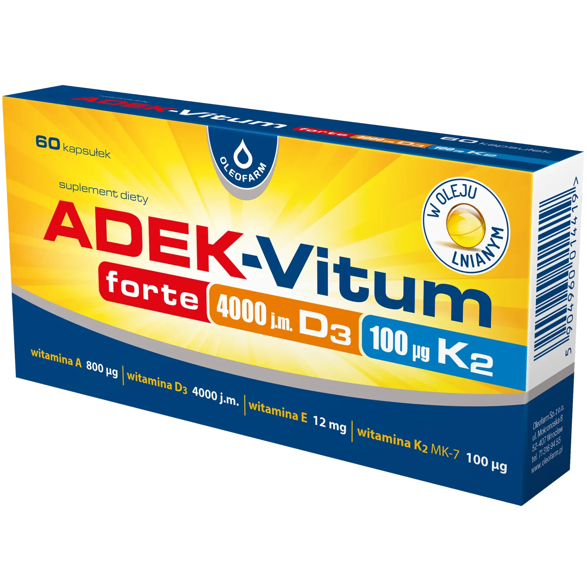 ADEK-Vitum forte, kapsułki, 60 sztuk