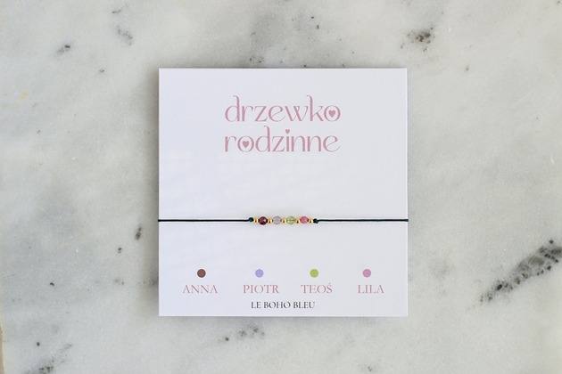 Drzewko Rodzinne - Bransoletka z kamieniami miesiąca