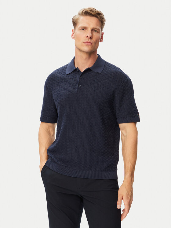 Tommy Hilfiger Polo MW0MW43246 Granatowy Regular Fit