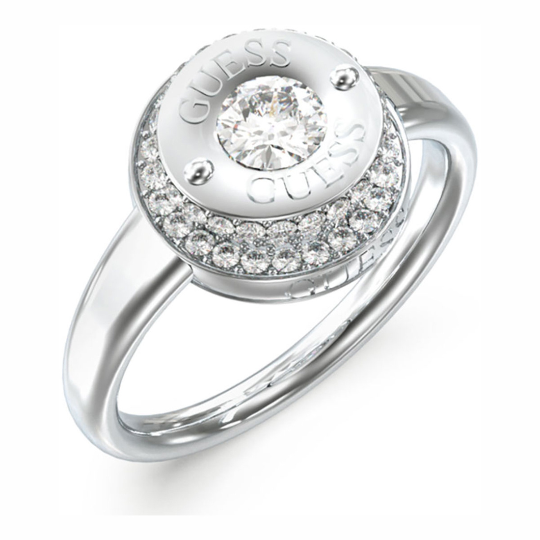 Biżuteria GUESS JUBR05556JWRH. Pierścionek, Kolor szary. Kobieta.