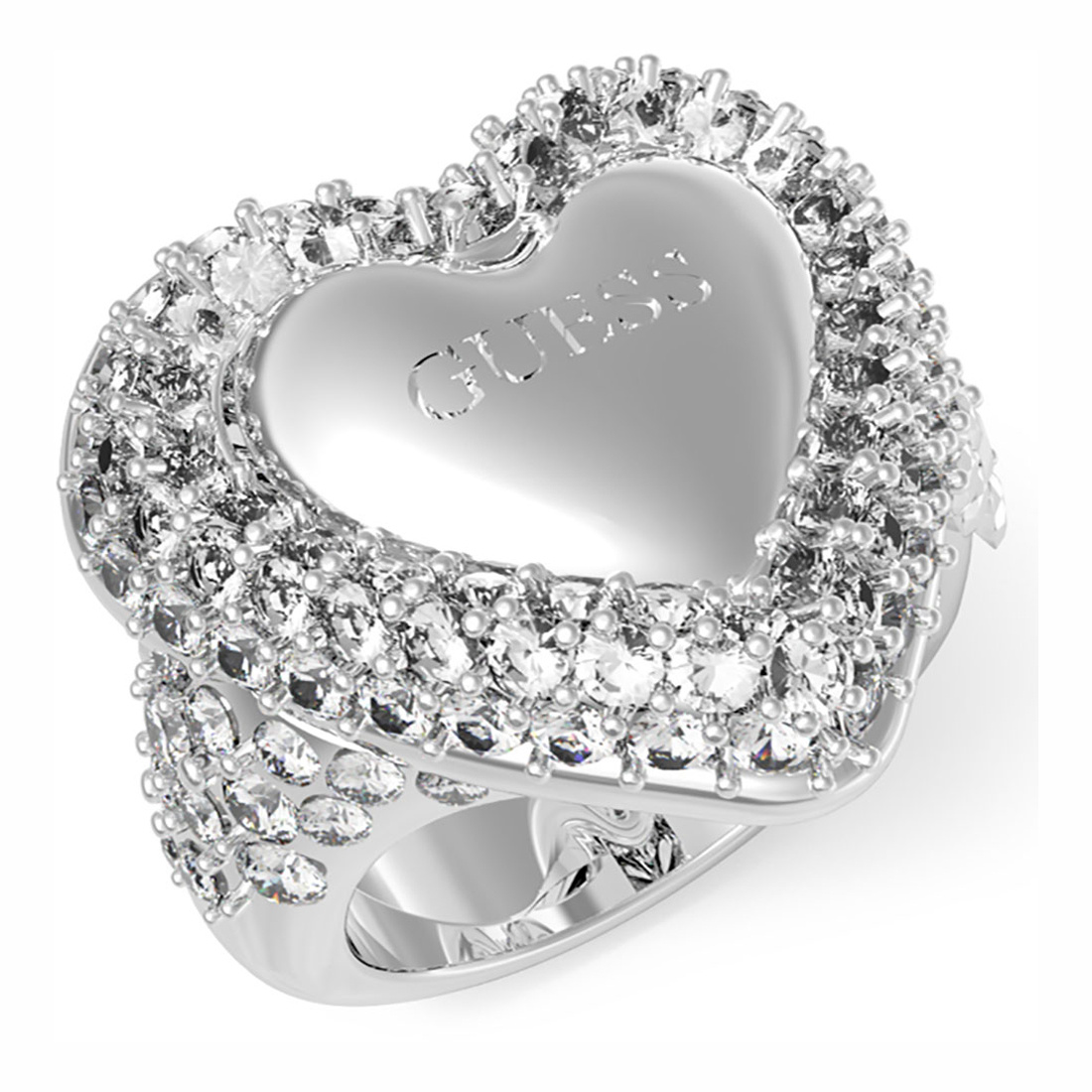 Biżuteria GUESS JUBR05019JWRH. Pierścionek, Kolor szary. Kobieta.