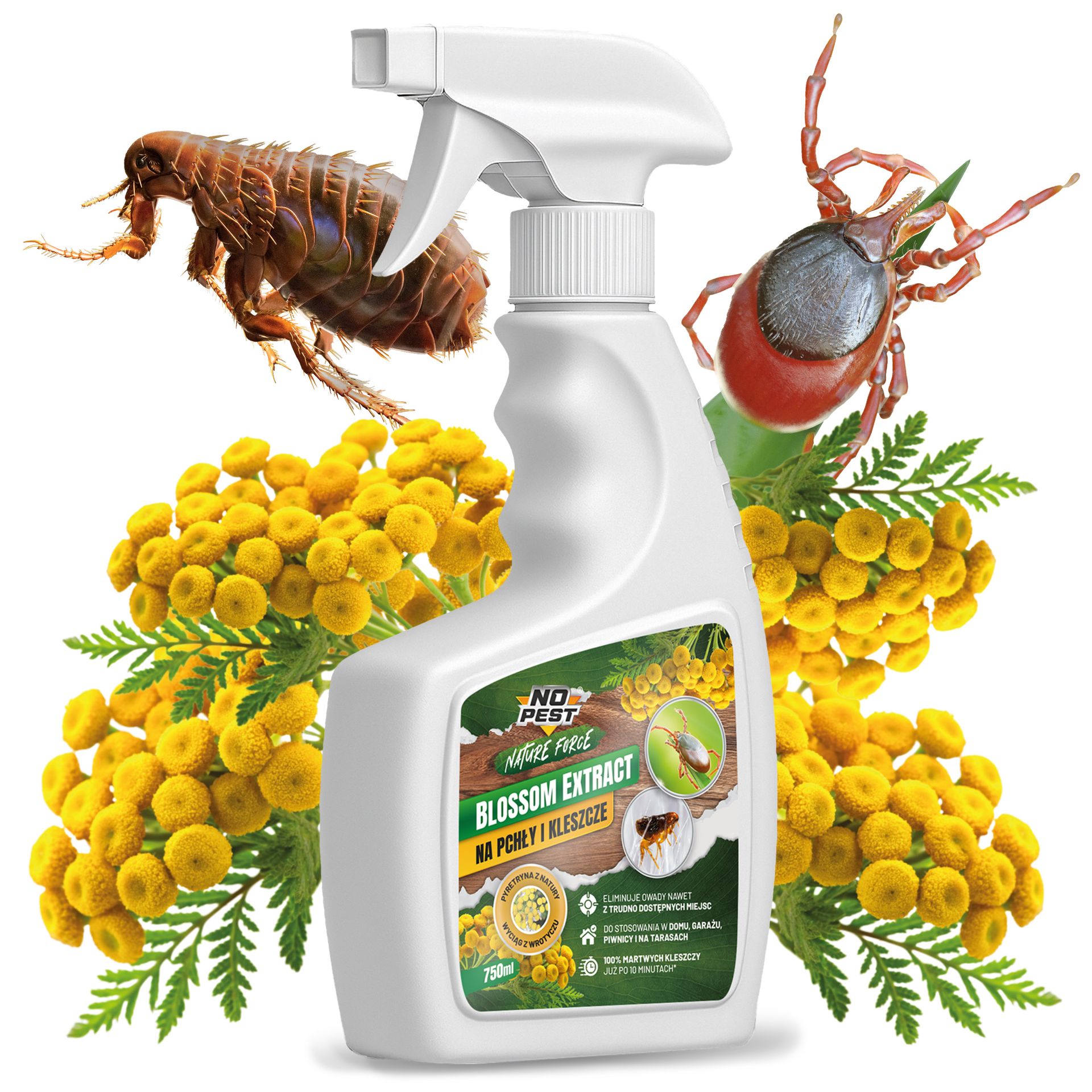 No Pest® Wrotycz na kleszcze i pchły środek Blossom Extract Spray 750ml