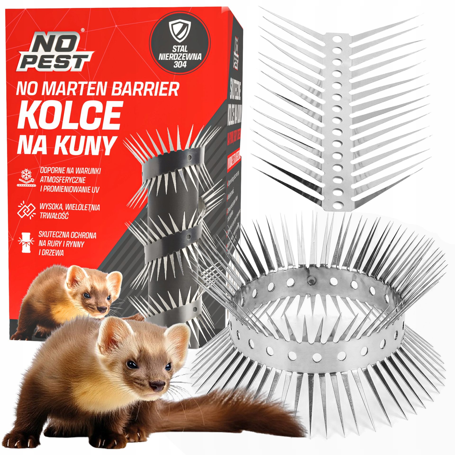 Kolce na kuny do rynien spustowych No Marten Barrier®