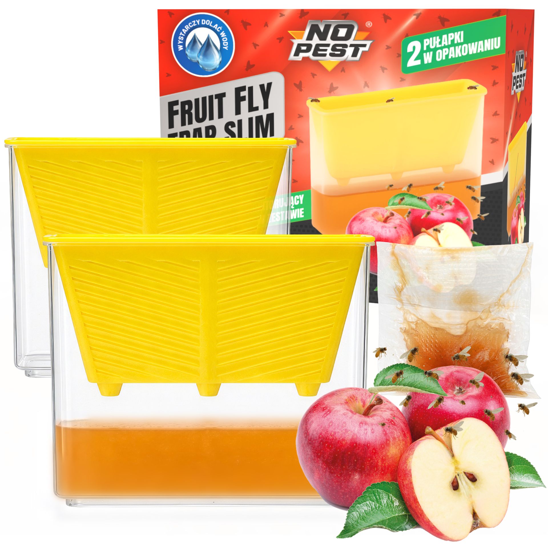 No Pest® Pułapka na muszki owocówki Fruit Trap Slim 2 sztuki